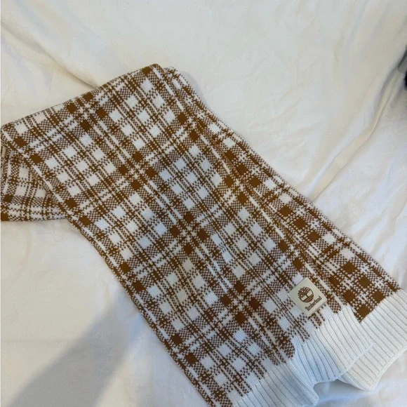 Timberland Brown and White Plaid Scarf - Picture 3 of 4